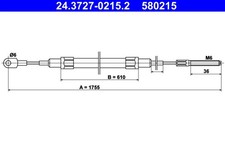 Bremsseil Seilzug Feststellbremse ATE 24.3727-0215.2 für BMW E34 5er Touring 518