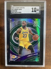 2020 Panini Spectra #81 Lebron James Lakers Silver Asia Green Prizm Holo Gem 10