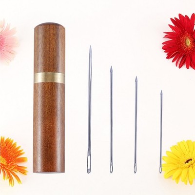 4 Pcs Heavy Duty Hand Sewing Needle Drawing Easy to Thread Needles Kit