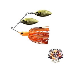 NEW Deps Mini Bros. Double Willow Leaf Spinnerbait 3/8oz Burning Orange #15