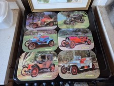 Decorative Set Of 6 Place Mats With Classic Car Decoration Inc Rolls Royce