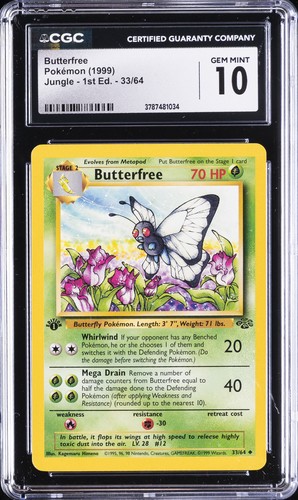 Butterfree (1st Edition) graded CGC 10 for sale on eBay