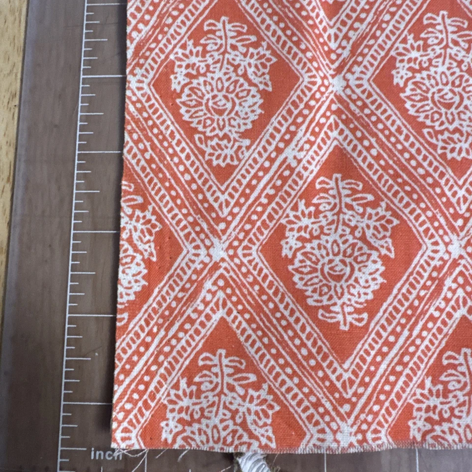 Keepsake Calico Fabric JoAnn Flower Peach & White Geometric Floral 1 yd Cotton - Image 3 of 4