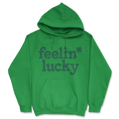 Feelin Lucky Unisex Hoodie Funny St Pattys Days Parade Four Leaf Clover Luck