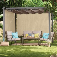 Roller Shade Cloth w/ Wand 80 UV Block 4ft x 6ft Sesame Fade-Resistant