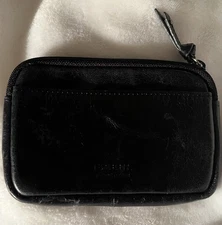 Fossil Black Cute Leather  Mini Wallet Card Holder  5’ x 3’ Excellent Condition