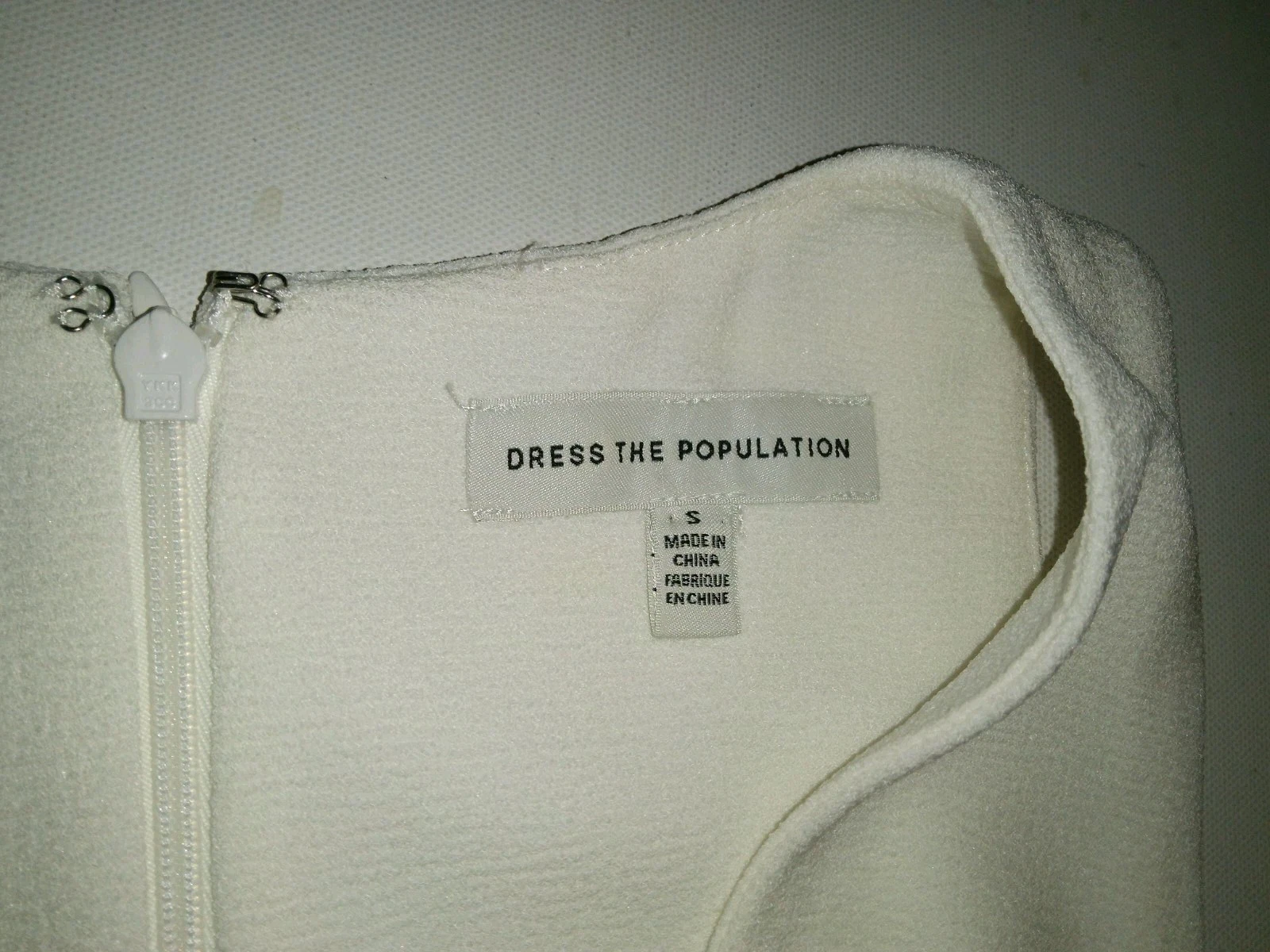 OFF WHITE ABITO LA POPOLAZIONE Abito da cocktail donna bianco sporco Catalina aderente e svasato S