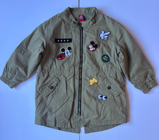 Disney Mickey Mouse Twin Kids Olive Green Patch Utility Jacket 110cm