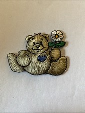 Teddy Bear Daisy Iron On Patch 1.5  X 2  