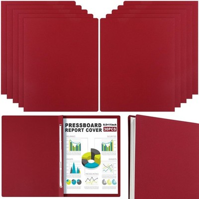 30 Pcs 8.5'' x 11'' Pressboard Report Cover, 3'' Capacity Metal Prong Fastene...