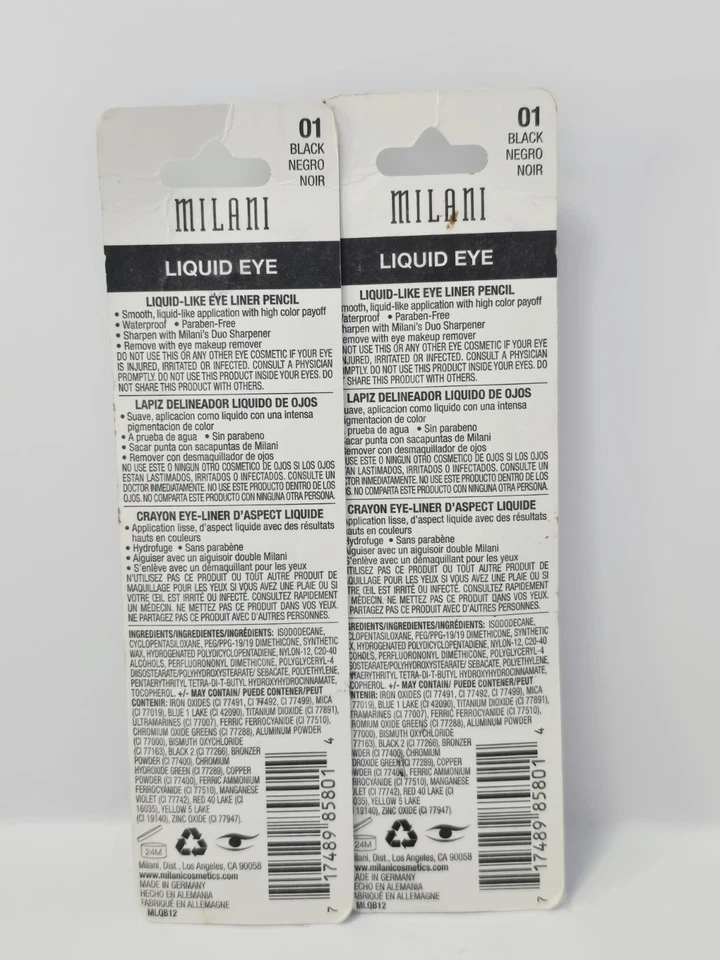 MILANI Liquid Eye Like 01 Black.New Carded. QTY:2 - Image 3 of 3