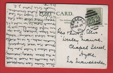 Seascale Cumberland, Duplex postmark 252, Irton Hall 1909, Moss's Series