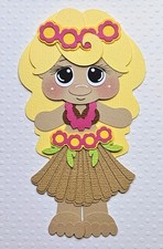 Hula Girl Blonde Hair. Scrapbook, Card making Paper Piecing