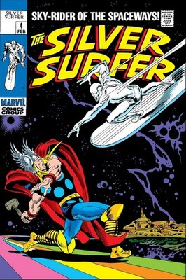 Silver Surfer vs Thor Marvel Cosmic Comic Cover Poster Print 24x36