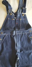 BIG YANK Men Vintage US Made Work Denim Suspender Overalls - 36x30 Blue 22394 F8