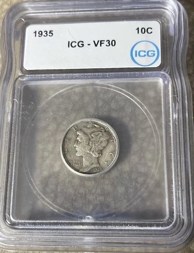 ICG-VF30 1935 Mercury Dime