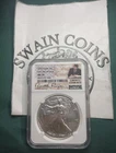 2020 AMERICAN Silver EAGLE FDOI MS70 NGC R. REAGAN  SIGNATURE  E14-95