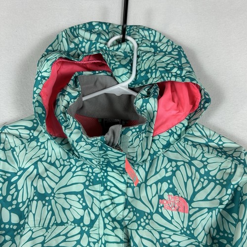 The North Face Hyvent Jacket Girls XL (18) Green Abstract Floral Mesh Lined Coat - Picture 2 of 13