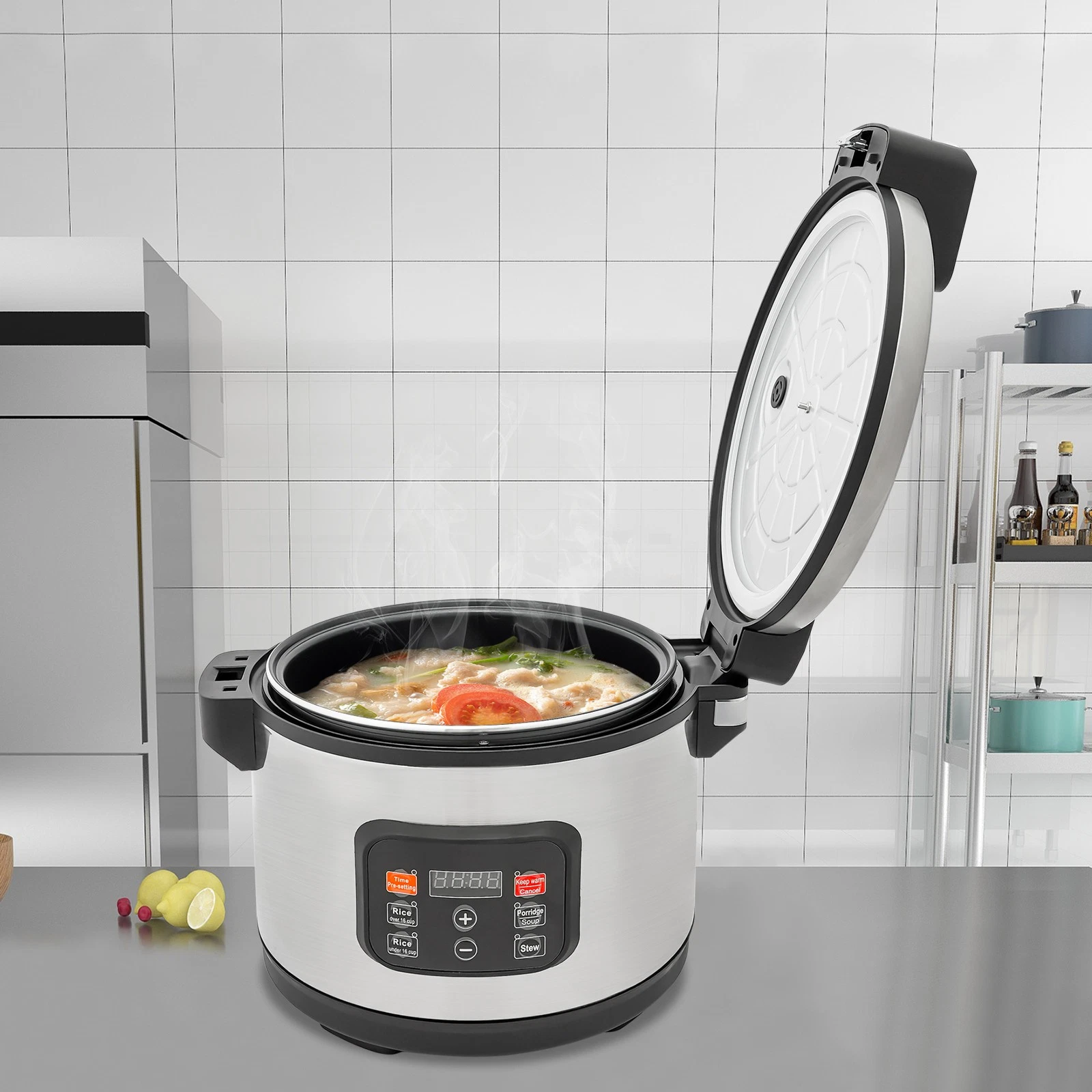 Kitchen Commercial Rice Cooker Non-Stick Pot 13L 24H Keep Warm Restaurant