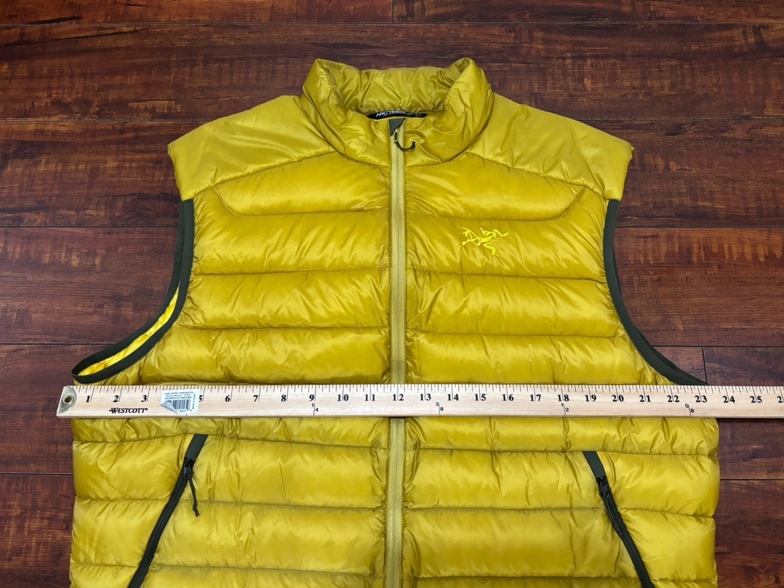 ARC'TERYX Arc’teryx Cerio LT Gilet Piumino Uomo XL Full Zip Tasche Esterno Giallo