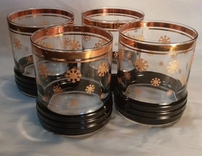 MCM 4  Sakura Sango Sue Zipkin Rocks Old Fashioned Drinking Glasses 3 1/8'' T