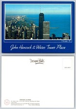Vintage Chicago John Hancock Water Tower Place Aerial View Postcard 1988