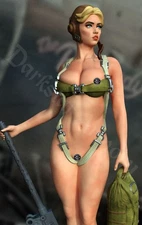 Army Paratrooper WW2 Pin Up NSFW Resin Figure 1/6 1/12 1/18 1/24 scale