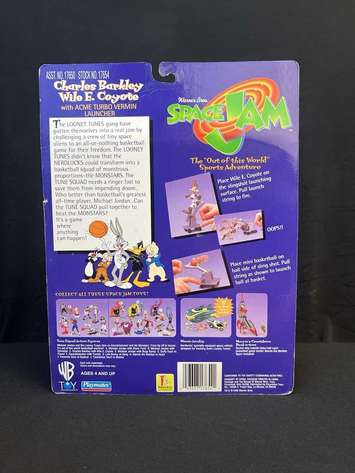Space Jams 1996 Charles Barkley & Wile Coyote con lanzador Acme Turbo Alimañas Foto 3 de 4