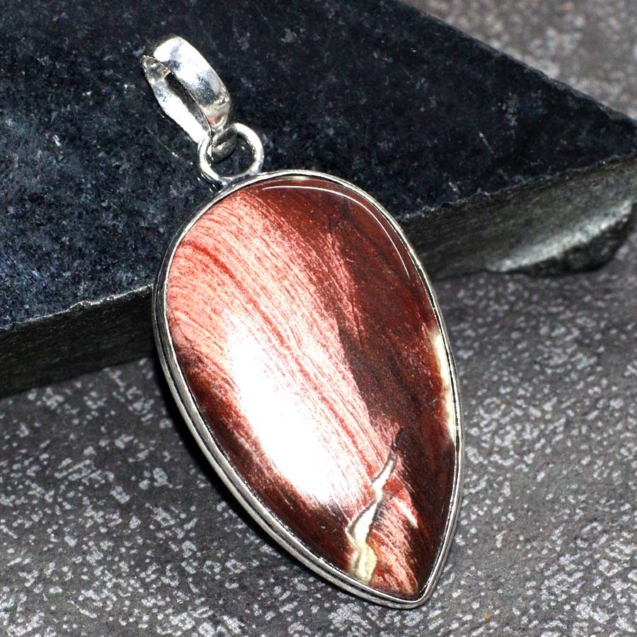 925 Silver Plated Red Jasper Pendant Handmade Gemstone Jewelry Size 2
