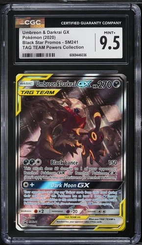 CGC 9.5 Umbreon & Darkrai GX SM241 Tag Team Powers Black Star Promo 2020 Alt Art