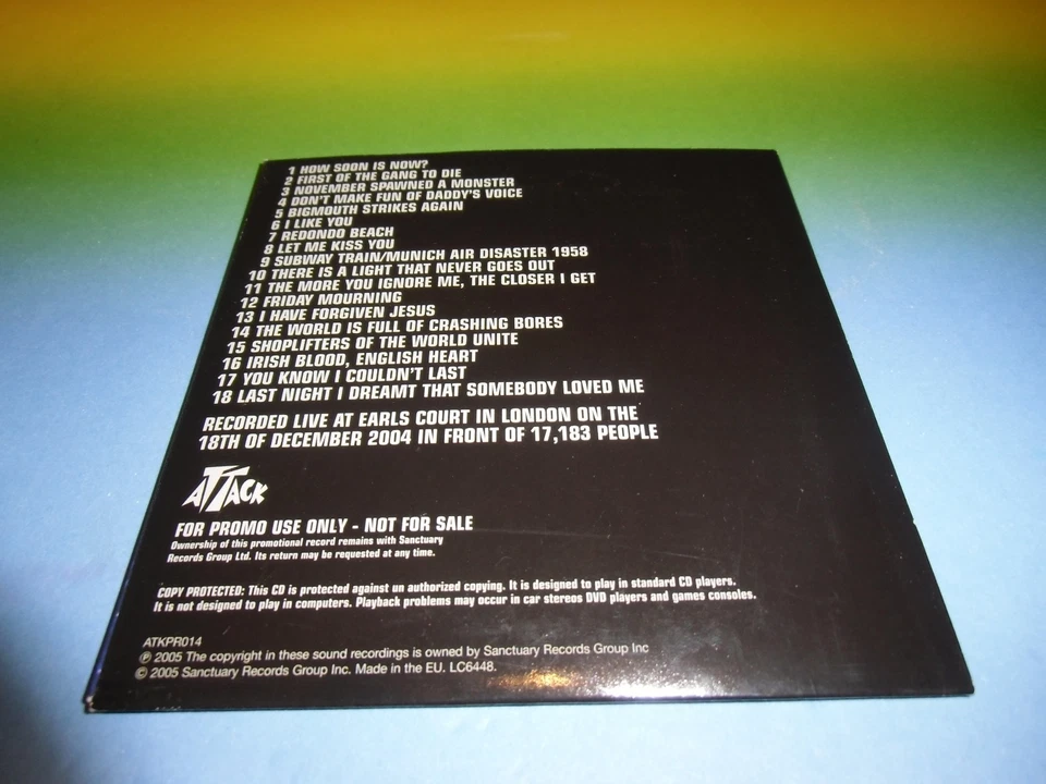 Morrissey - Live At Earls Court *2005*CARDSLEEVE*PROMO* INDIE*ROCK CD NEUWERTIG! - Bild 2 von 3