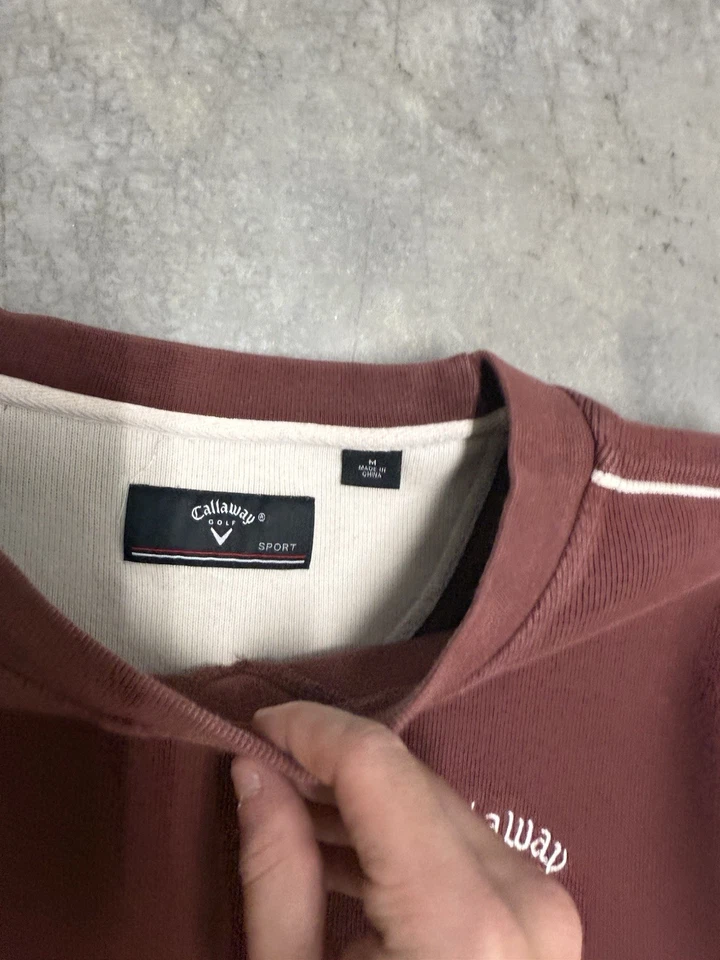Sudadera de golf Callaway vintage para hombre L/XL roja tejida cuello redondo Foto 3 de 4