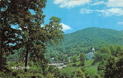 Postcard NC Sylva Bird's-eye View And Jackson County Courthouse North Carolina 