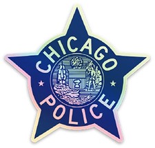 Chicago Police Star Decal Sticker 1960s Star Holographic Size 3 Chicago Police Star Decal Sticker 1960s Star Holographic Size 3