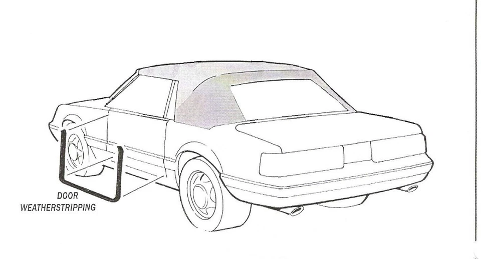 Ford Mustang GT LX 1983-1993 convertible nuevo goma puerta impermeabilización sellos-par Foto 2 de 2