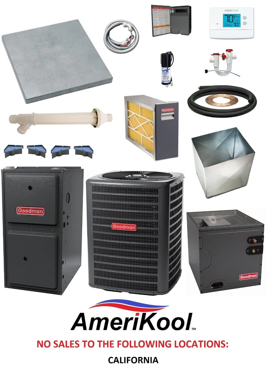 Goodman 96% 9-Speed 60K btu Gas Furnace + 1-1/2 Ton 14.5 SEER2 AC_MOST  COMPLETE | eBay