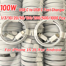 For iPhone 15 16 Samsung USB C to USB C Cable 100W Type C Fast Charger Cord Lot