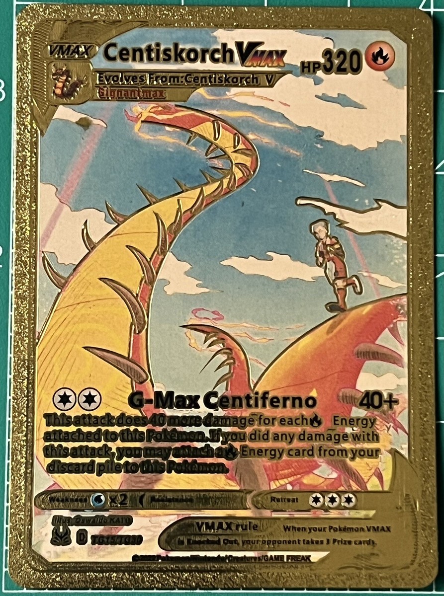 centiskorch vmax pokemon card value Centiskorch VMAX Gold Foil Fan Art Pokemon Card