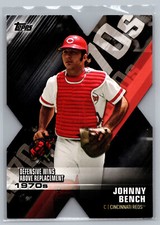 2020 Topps Series One Johnny Bench Decade of Dominance Die Cut Black /299