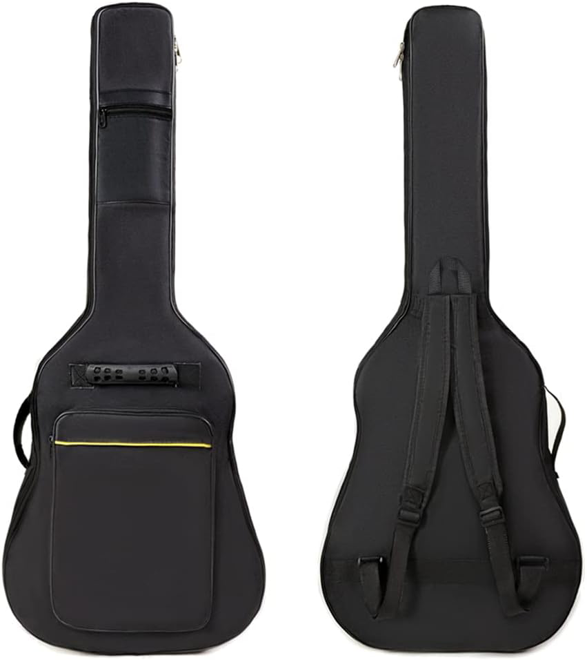 41 Inch Water-Resistant Acoustic Guitar Gig Bag with Adjustable Straps Black