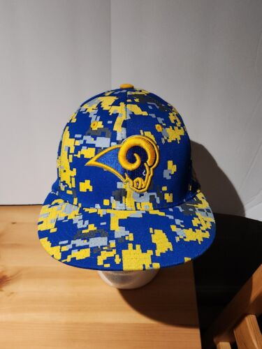 Rare LA Rams Royal Blue and Gold Fitted Unisex Hat Cap Size M/L - Afbeelding 1 van 7