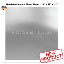 Aluminum Square Sheet Plate 1/16" x  12" x 12" Stock 3003 Alloy Mill Finish NEW