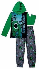 LEGO Jurassic World Boys Hoodie Pajama Set-4/5-Dinosaurs-Green