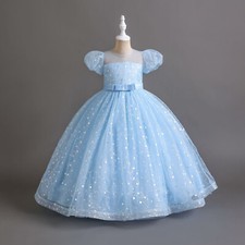 Kid Flower Princess Dress Bubble Birthday Wedding Party Dress for Girls Clothes