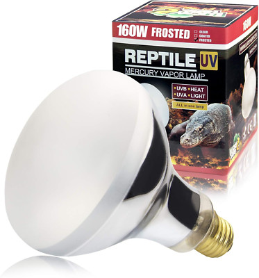 160 Watt UVA+UVB Vapor Heat Lamp Bulb, High Intensity Self-Ballasted Heat Baskin