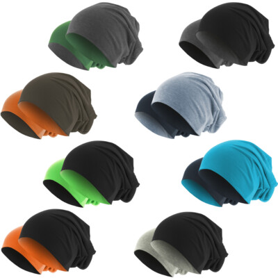 MSTRDS Jersey Beanie reversible Winter Schlauch Mütze  Wendemütze Contrast Hat