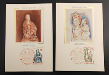 1983 CROIX ROUGE  "VIERGE A L'ENFANT", ENGHEIN LES ...Carte MaxSoie FDC 1er jour