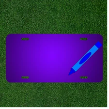 Custom Personalized License Plate With Add Names To Pen Crayon Art Blue