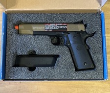 Cybergun Colt Licensed 1911 Airsoft Gas Blowback Pistol Two-Tone Tan, MEU