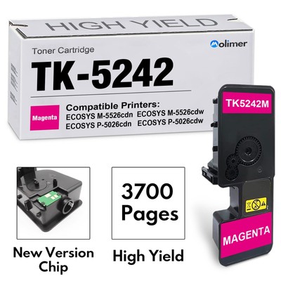 TK5242 Toner (Magenta, 1-Pack) Compatible for Kyocera P5026cdn M5526cdn Printers